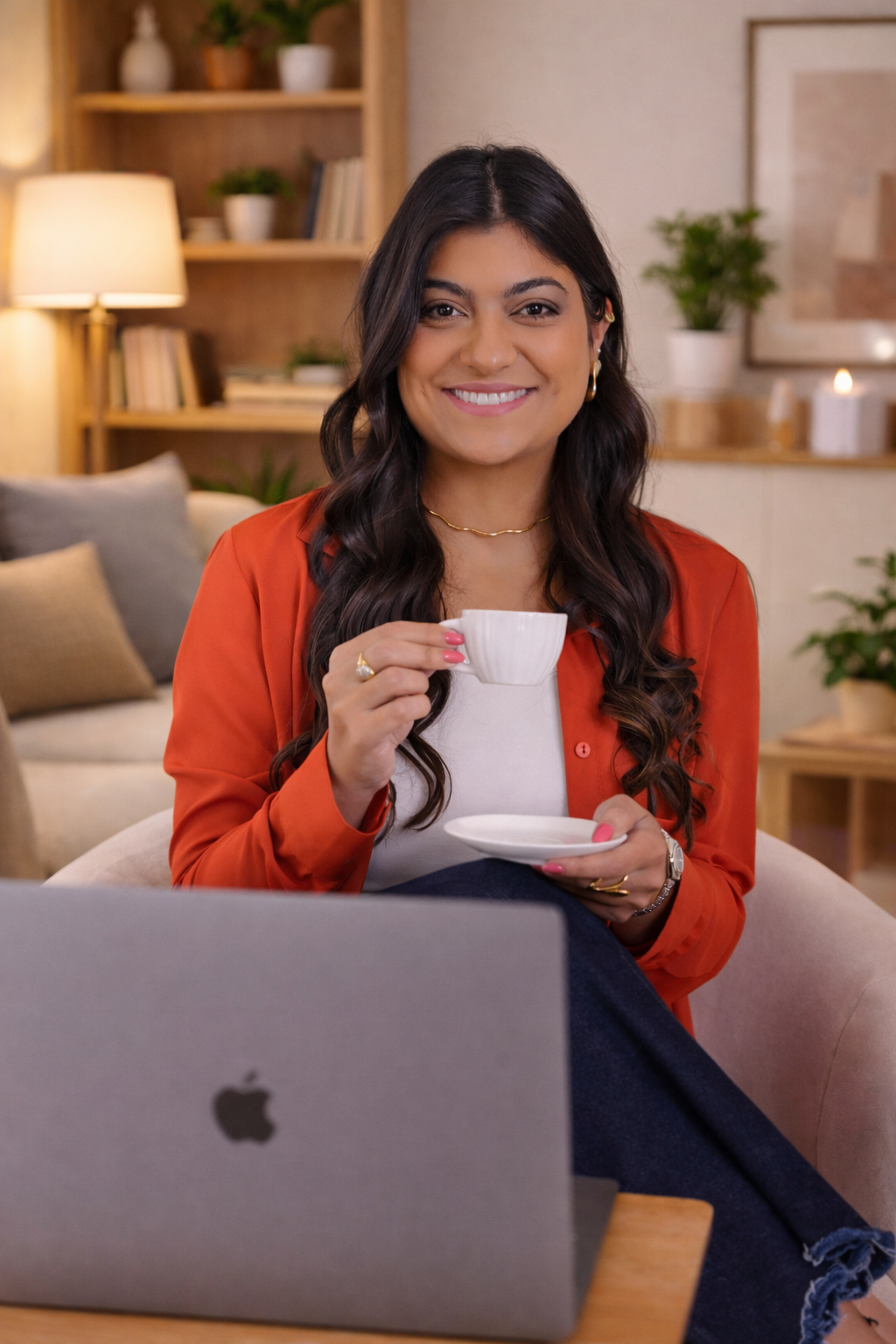 Suzana Costa atendendo online em seu consultório